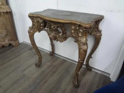 Pair Of 18th Century Italian Baroque Giltwood Console Tables