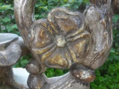 Pair Of 18th Century Italian Silver Giltwood Lamps