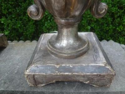 Pair Of 18th Century Italian Silver Giltwood Lamps