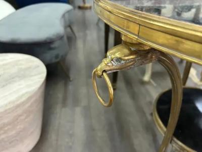 Pair Of 19th Century French Louis XVI Style Bronze And Marble Tables