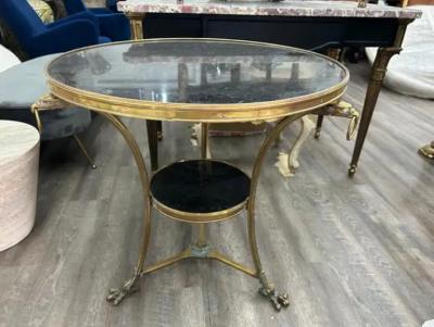Pair Of 19th Century French Louis XVI Style Bronze And Marble Tables