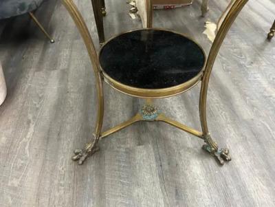 Pair Of 19th Century French Louis XVI Style Bronze And Marble Tables