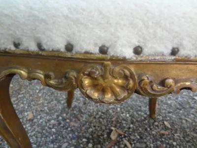 Pair Of 19th Century French Regence Style Giltwood Ottomans Or Benches