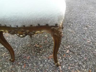 Pair Of 19th Century French Regence Style Giltwood Ottomans Or Benches