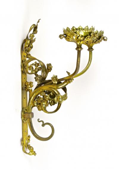 Pair Of 19th Century Gilt Baroque Candle Wall Sconces Austria circa 1890