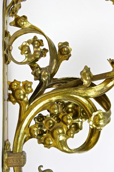 Pair Of 19th Century Gilt Baroque Candle Wall Sconces Austria circa 1890