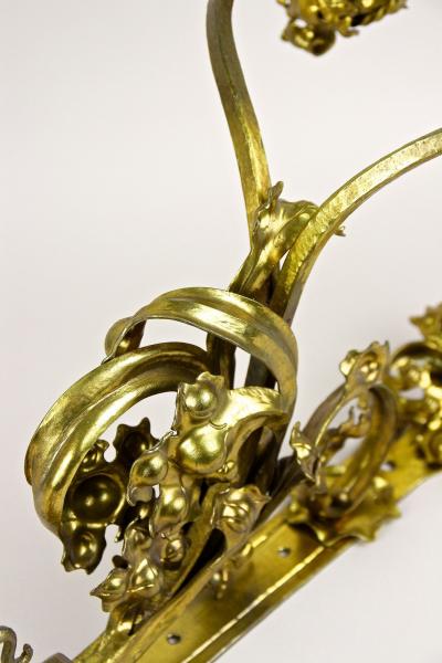 Pair Of 19th Century Gilt Baroque Candle Wall Sconces Austria circa 1890