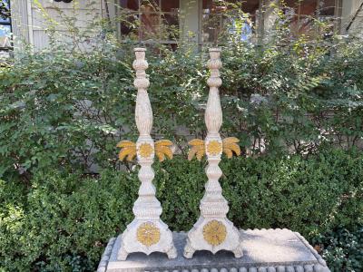 Pair Of 19th Century Italian Baroque Style Prickets