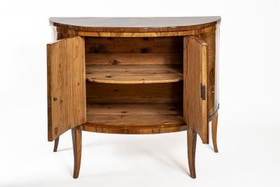 Pair Of 19th Century Italian Demilune Cabinets Consoles In Walnut
