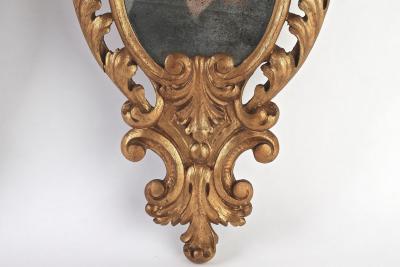 Pair Of 19th Century Italian Gilt Wall Mirrors Handcarved IT ca 1850