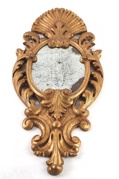 Pair Of 19th Century Italian Gilt Wall Mirrors Handcarved IT ca 1850