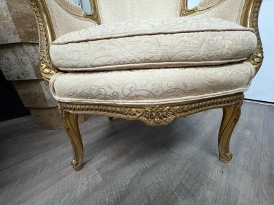 Pair Of 19th Century Louis XV Giltwood Bergeres