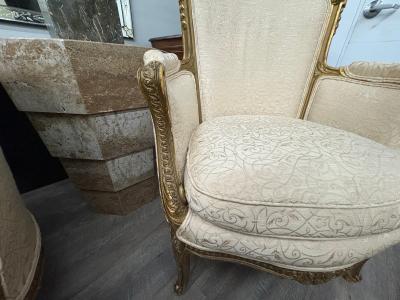 Pair Of 19th Century Louis XV Giltwood Bergeres