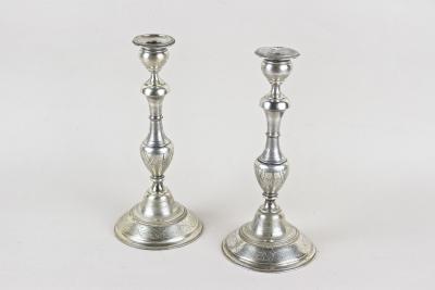 Pair Of 19th Century Silver Candlesticks Diana Head Hallmark AT ca 1870