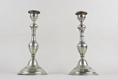 Pair Of 19th Century Silver Candlesticks Diana Head Hallmark AT ca 1870