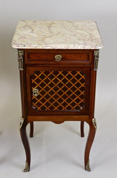 Pair Of 19th Century Transitional Pillar Commodes Side Tables France ca 1870