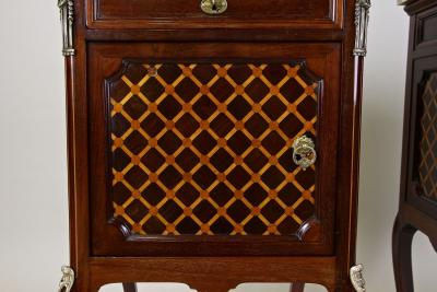 Pair Of 19th Century Transitional Pillar Commodes Side Tables France ca 1870