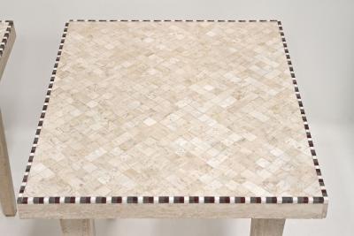 Pair Of 20th Century Travertine Stone Side End Tables One Of A Kind IT 1980