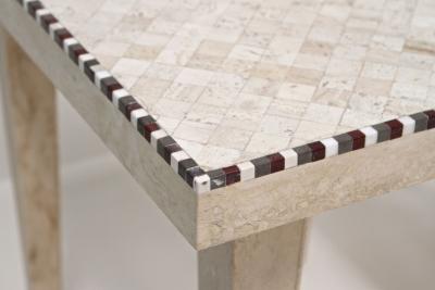 Pair Of 20th Century Travertine Stone Side End Tables One Of A Kind IT 1980