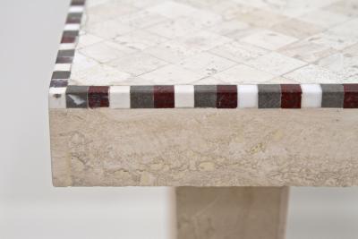 Pair Of 20th Century Travertine Stone Side End Tables One Of A Kind IT 1980