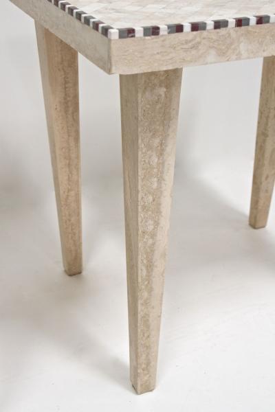 Pair Of 20th Century Travertine Stone Side End Tables One Of A Kind IT 1980