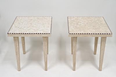 Pair Of 20th Century Travertine Stone Side End Tables One Of A Kind IT 1980