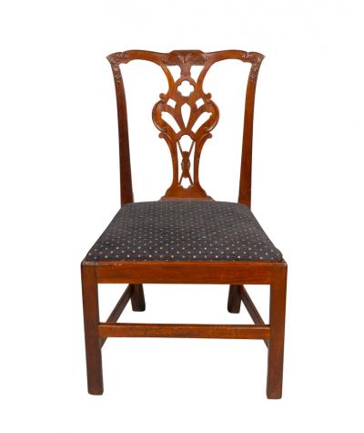 Pair Of American Chippendale Walnut Side Chairs