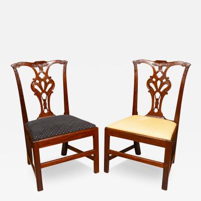 Pair Of American Chippendale Walnut Side Chairs