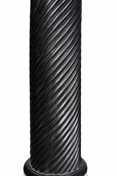 Pair Of Anglo Indian Ebonized Teak And Marble Columns