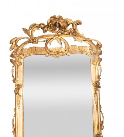 Pair Of Antique Danish Rococo Giltwood Mirrors