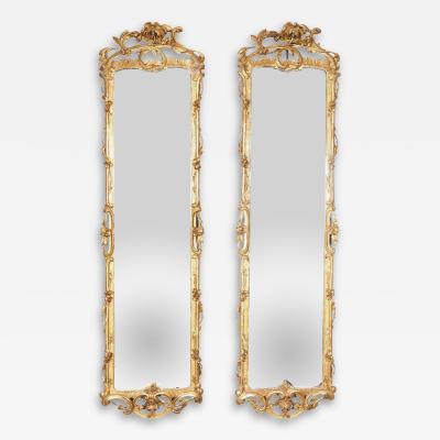 Pair Of Antique Danish Rococo Giltwood Mirrors