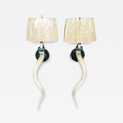 Pair Of Antler Wall Sconces