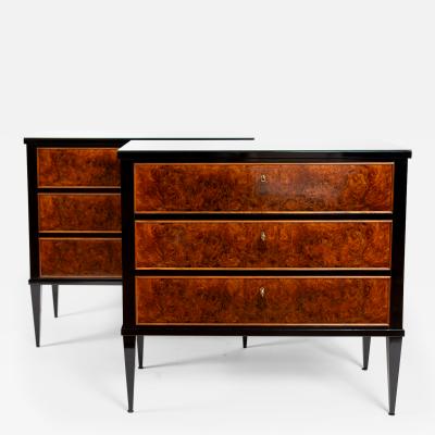 Pair Of Art Deco Style Ebonized Chests Contemporary
