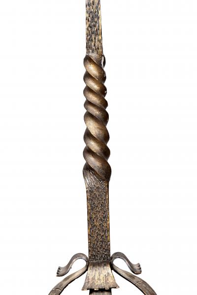 Pair Of Art Nouveau Wrought Iron Andirons