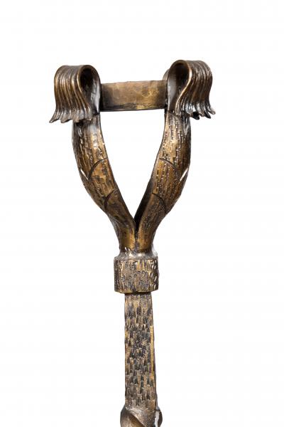 Pair Of Art Nouveau Wrought Iron Andirons