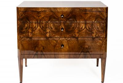 Pair Of Biedermeier Style Dark Walnut Chests