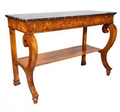 Pair Of Biedermeier Walnut Console Tables