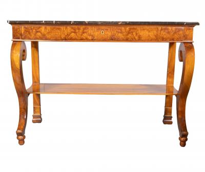 Pair Of Biedermeier Walnut Console Tables