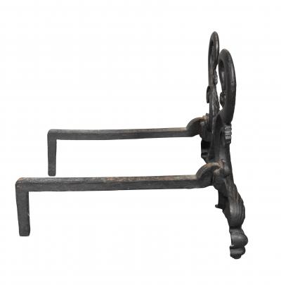 Pair Of Bradley Hubbard Dolphin Form Cast Iron Andirons