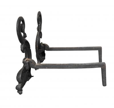 Pair Of Bradley Hubbard Dolphin Form Cast Iron Andirons