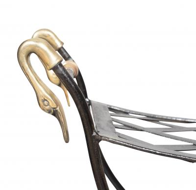 Pair Of Brass And Wrought Iron Benches