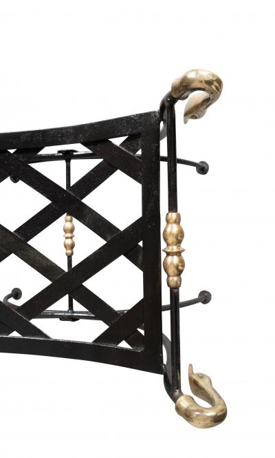 Pair Of Brass And Wrought Iron Benches