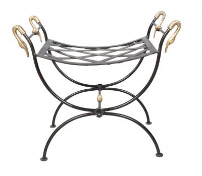 Pair Of Brass And Wrought Iron Benches