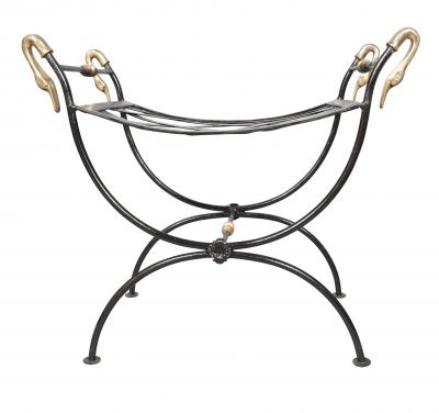 Pair Of Brass And Wrought Iron Benches