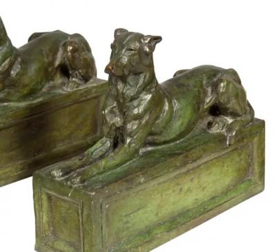 Pair Of Bronze Dogs By F B Godwin