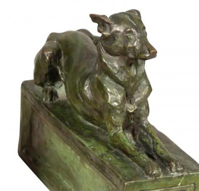 Pair Of Bronze Dogs By F B Godwin
