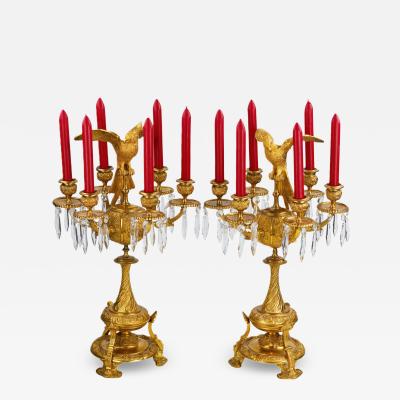 Pair Of Candelabra With Figures Of Paradise Birds Russia 19th Century