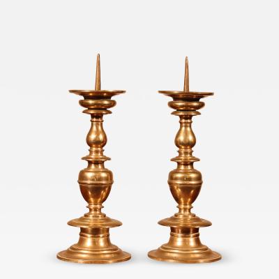 Pair Of Candlesticks In Bronze Italy Circa 1600