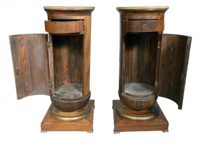 Pair Of Charles X Mahogany Pedestal Cabinets
