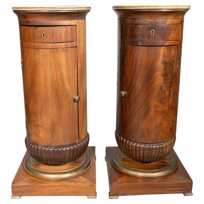 Pair Of Charles X Mahogany Pedestal Cabinets